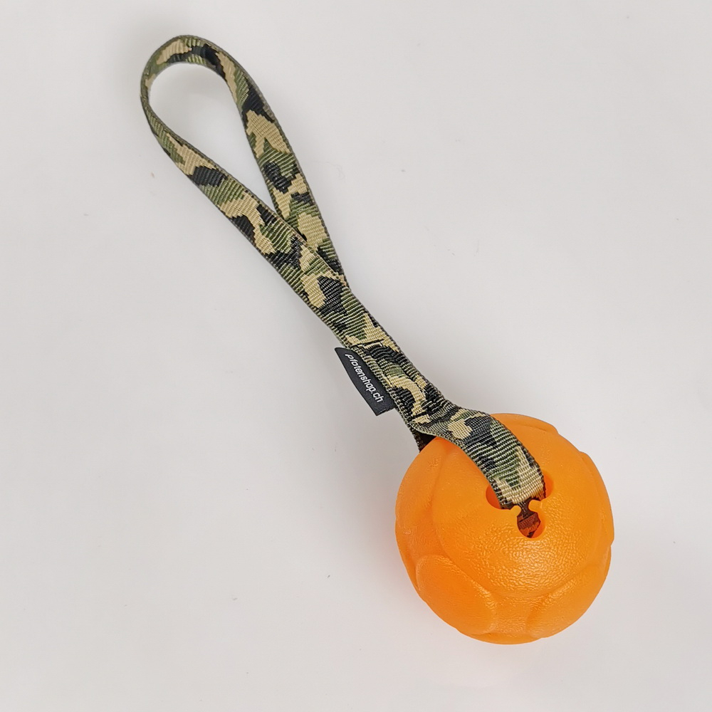 Ball 8.5cm weich stabil mit Bandschlaufe orange